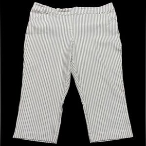 NEW, Reitmans, The Iconic Cropped Pants, Size 22 Regular, White, Gray